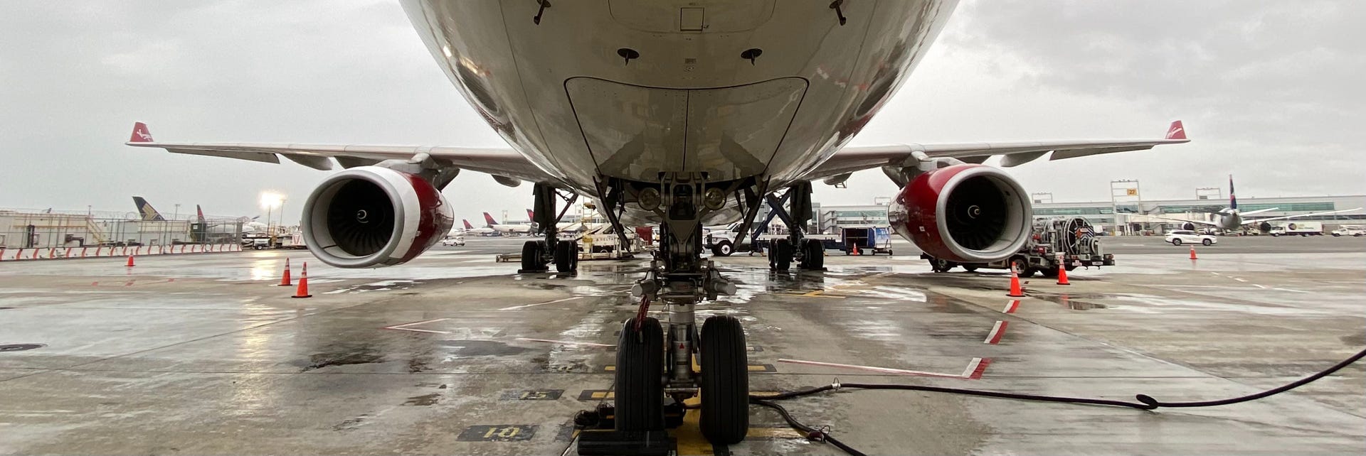 A Virgin Atlantic A330 on the apron